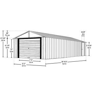 Arrow Murryhill Steel Garage Shed 12 x 31 ft.