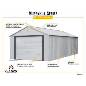 Arrow Murryhill Steel Garage Shed 14 x 21 ft.