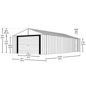 Arrow Murryhill Steel Garage Shed 14 x 21 ft.