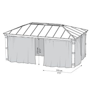 Dallas Gazebo Curtain Set 14 x 20 ft | Palram-Canopia