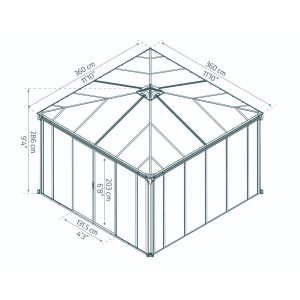 Ledro Enclosed Gazebo Solarium 12 x 12 ft. | Palram-Canopia