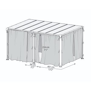 Milano 10 x 14 | Martinique 12 x 16 ft. Gazebo Mosquito Netting Set | Palram-Canopia