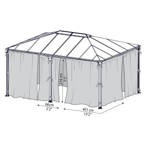 Milano 10 x 14 | Martinique 12 x 16 ft. Gazebo Mosquito Netting Set | Palram-Canopia