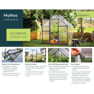 Mythos Polycarbonate Greenhouse 6 x 10 ft. Grey Frame | Palram-Canopia