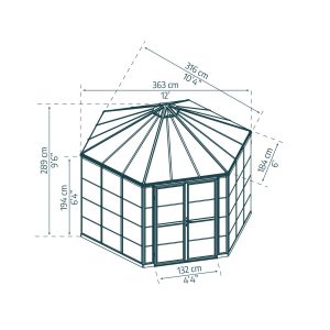 Oasis Hexagonal Polycarbonate Greenhouse Solarium 12 ft. | Palram-Canopia