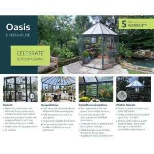 Oasis Hexagonal Polycarbonate Greenhouse Solarium 8 ft. | Palram-Canopia