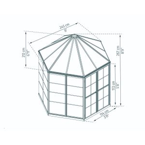 Oasis Hexagonal Polycarbonate Greenhouse Solarium 8 ft. | Palram-Canopia