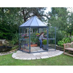 Oasis Hexagonal Polycarbonate Greenhouse Solarium 8 ft. | Palram-Canopia