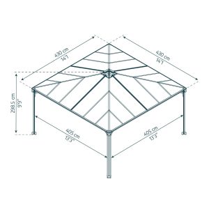 Palermo Aluminum Gazebo 14 x 14 ft. | Palram-Canopia