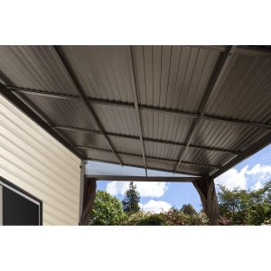 Portland Aluminum Wall-Mounted Gazebo Patio Cover 10 x 12 ft | Sojag