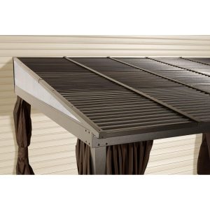 Portland Aluminum Wall-Mounted Gazebo Patio Cover 10 x 12 ft | Sojag