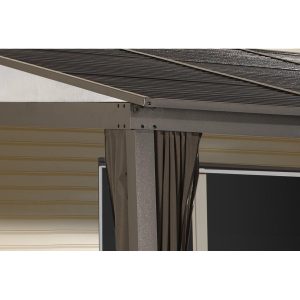Portland Aluminum Wall-Mounted Gazebo Patio Cover 10 x 12 ft | Sojag
