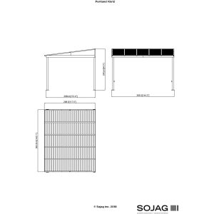 Portland Aluminum Wall-Mounted Gazebo Patio Cover 10 x 12 ft | Sojag