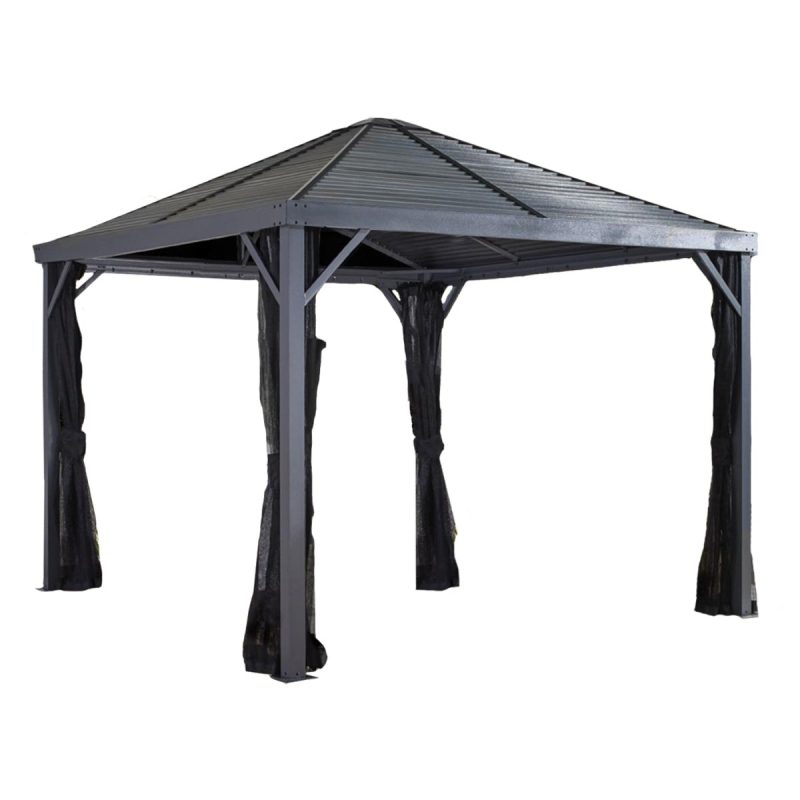 Sanibel Aluminum Gazebo 10 x 10 ft Dark Grey | Sojag