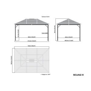 Ventura Aluminum Gazebo 10 x 14 ft | Sojag